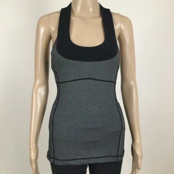 LULULEMON Scoop Me Up Tank Top, Black/Grey, 4 - Picture 3 of 7